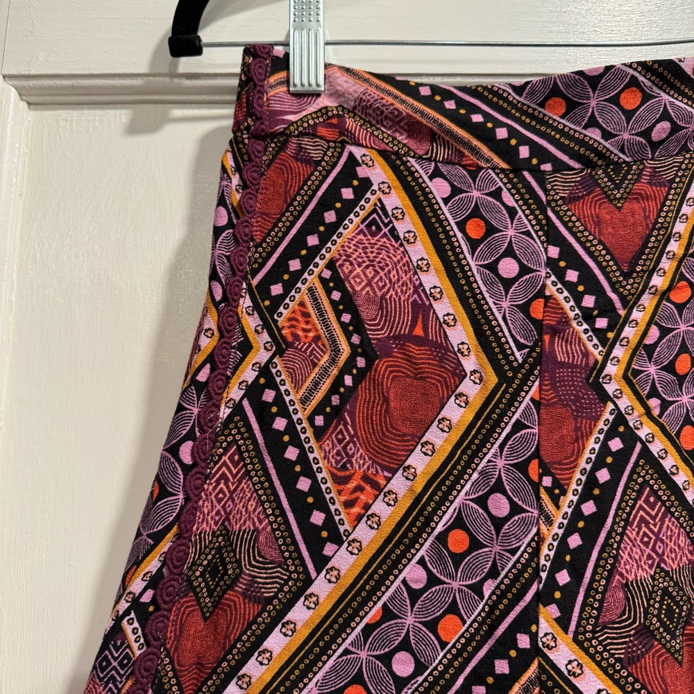 Anthropologie Layla Wide Leg Pull On Pants Size 4 Purple Boho Beachy Summer Crop - Picture 7 of 11